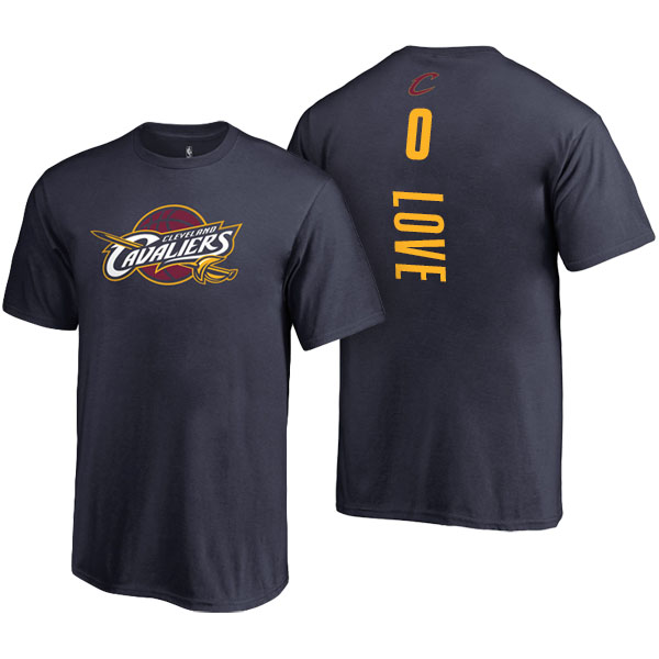 Men's  Kevin Love Cleveland Cavaliers Backer Name and Number Navy T-shirt