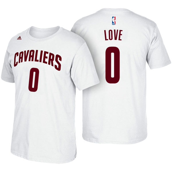 Men's  Kevin Love Cleveland Cavaliers Net Number White T-shirt