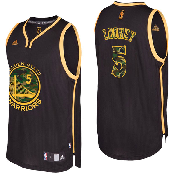 Men's  Kevon Looney Golden State Warriors Camo Fashion Swingman Black Jersey