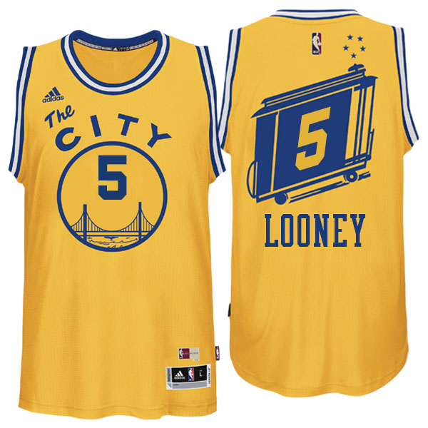 Men's  Kevon Looney Golden State Warriors Hardwood Classics Gold Jersey