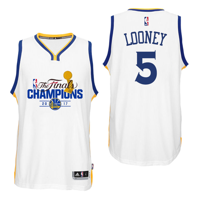 Men's Kevon Looney Golden State Warriors 2017 NBA the Finals Champion Swingman White Jersey