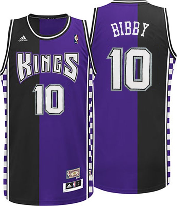 Men's  Kings #10 Mike Bibby Hardwood Classic Road Jersey Purple