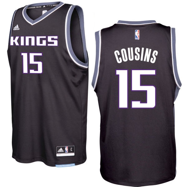 Men's  Kings #15 DeMarcus Cousins 2016-17 Alternate Jersey Black