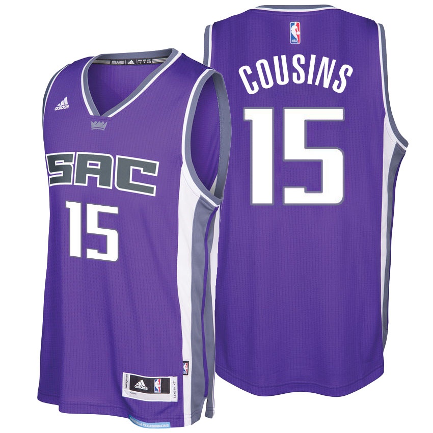 Men's  Kings #15 DeMarcus Cousins 2016-17 City Road Jersey  Purple