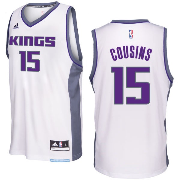 Men's  Kings #15 DeMarcus Cousins 2016-17 Home Swingman Jersey White