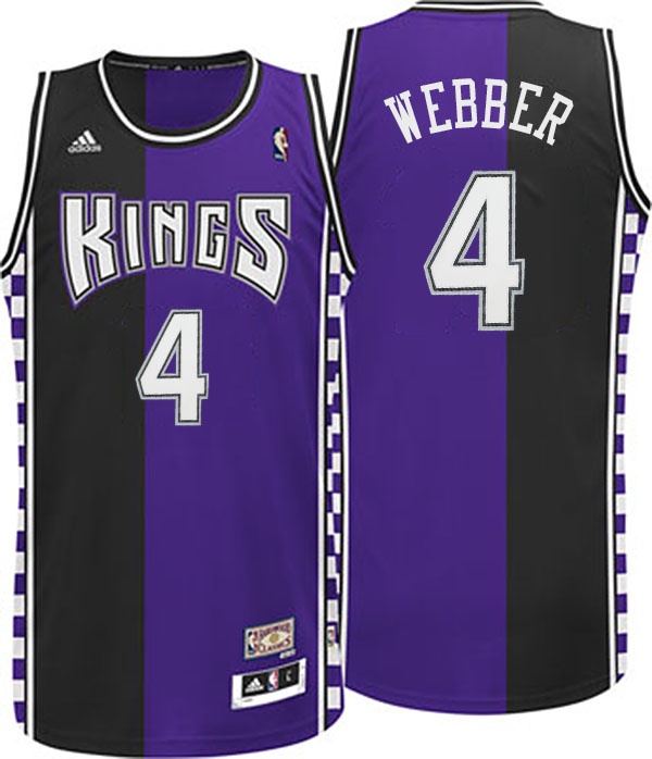 Men's  Kings #4 Chris Webber Hardwood Classic Road Jersey Purple