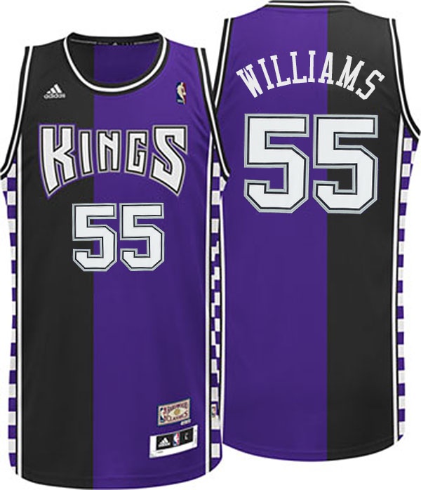 Men's  Kings #55 Jason Williams Hardwood Classic Road Jersey Purple