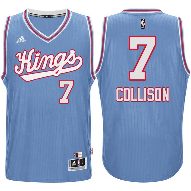 Men's  Kings #7 Darren Collison Hardwood Classics Jersey Blue