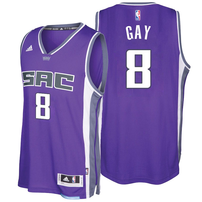 Men's  Kings #8 Rudy Gay 2016-17 City Road Swingman Jersey Purple