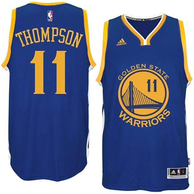 Men's  Warriors #11 Klay Thompson 2014-15 New Blue Jersey