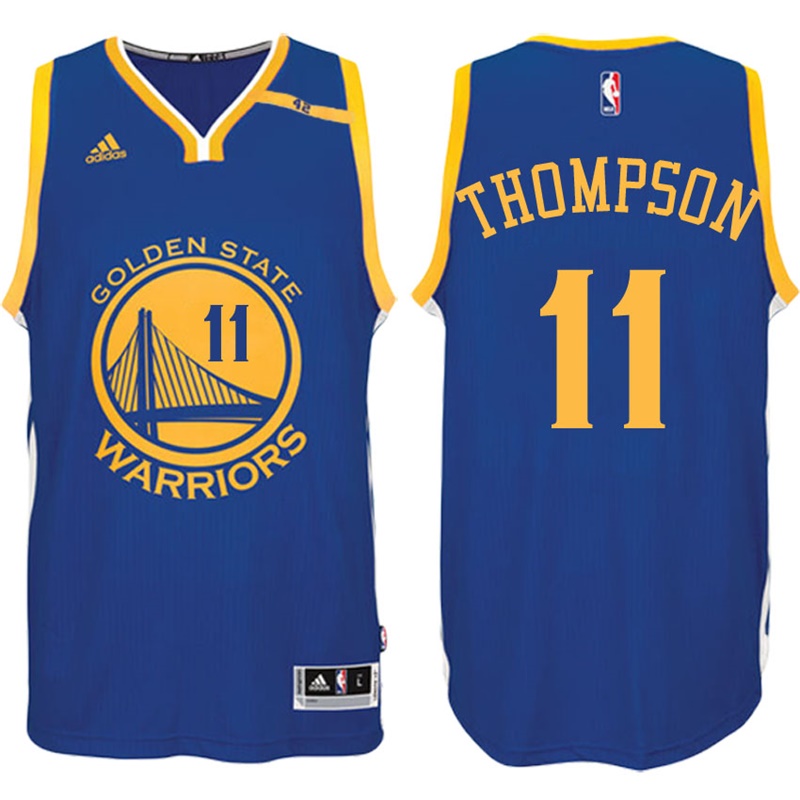 Men's  Klay Thompson Golden State Warriors 2016-17 42 Patch Blue Jersey