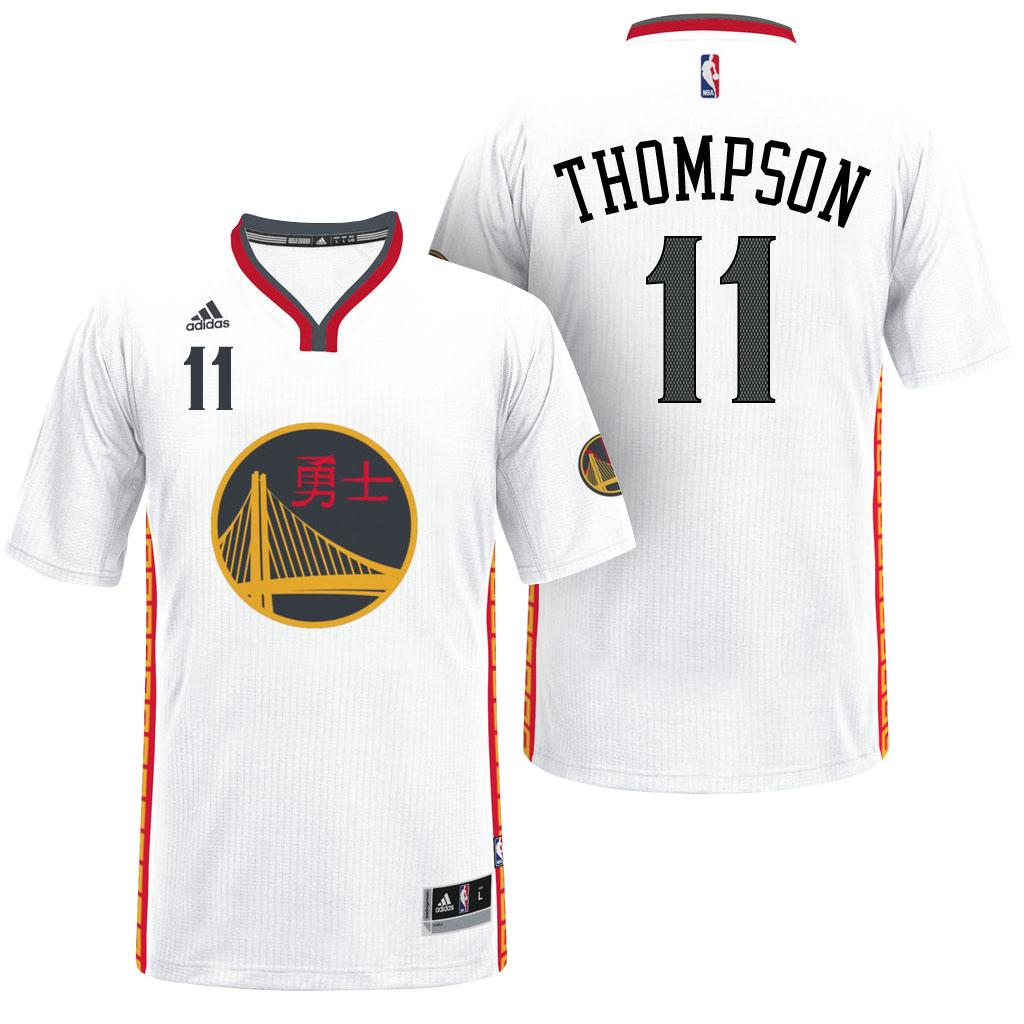 Men's  Klay Thompson Golden State Warriors 2017 Chinese New Year White Jersey