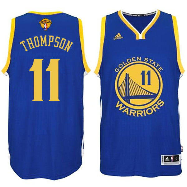 Men's  Klay Thompson 2015 Finals Warriors #11 Road Blue Jersey