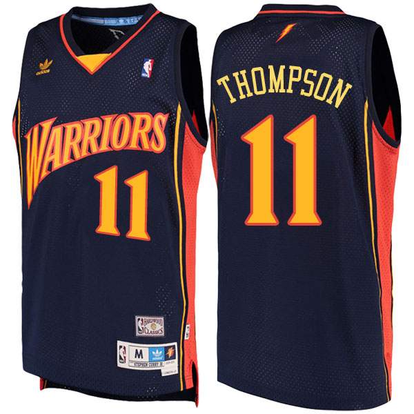 Men's  Klay Thompson Golden State Warriors Throwback Road Hardwood Classics Swingman climacool Navy Jersey