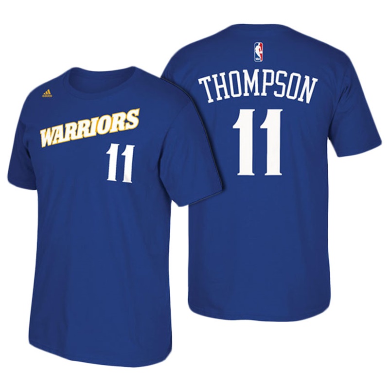 Men's  Klay Thompson Golden State Warriors Short Sleeved T-Shirt Crossover Royal Blue Jersey