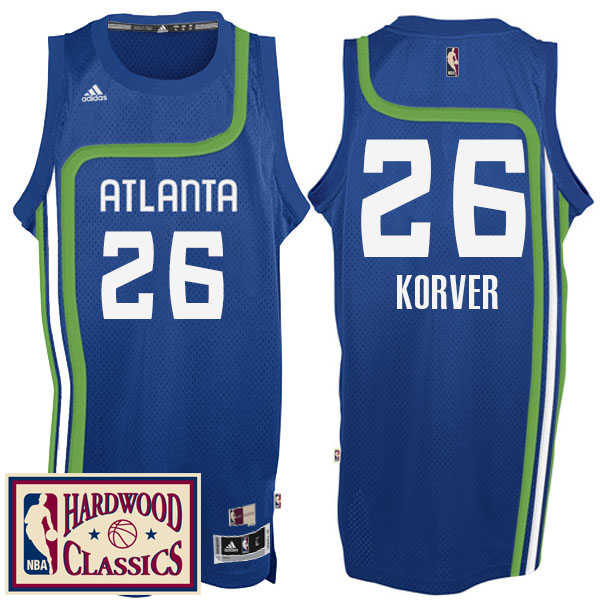 Men's  Atlanta Hawks# 26 Kyle Korver 2016-17 Hardwood Classics Royal Jersey