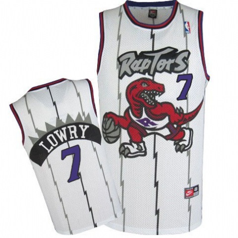 Men's  Toronto Raptors #7 Kyle Lowry White Retro Jersey