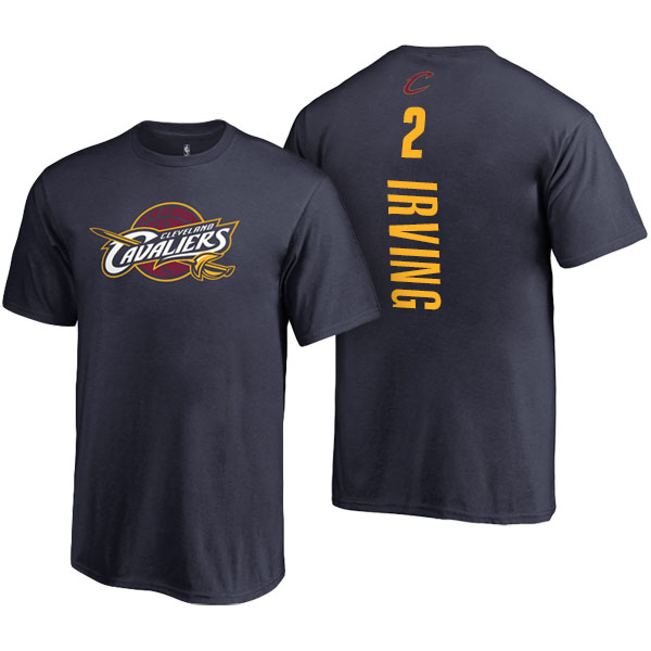 Men's  Kyrie Irving Cleveland Cavaliers Backer Name and Number Navy T-shirt