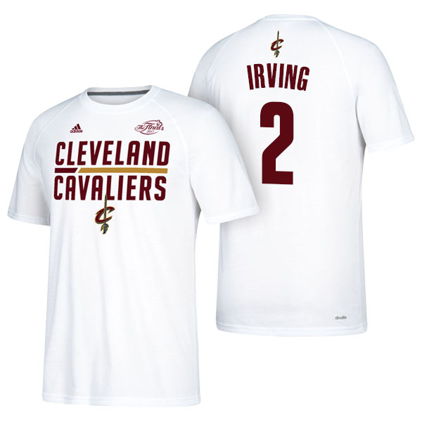 Men's  Kyrie Irving Cleveland Cavaliers Eastern Conference Champions 2017 NBA the Finals Adidas White T-shirt