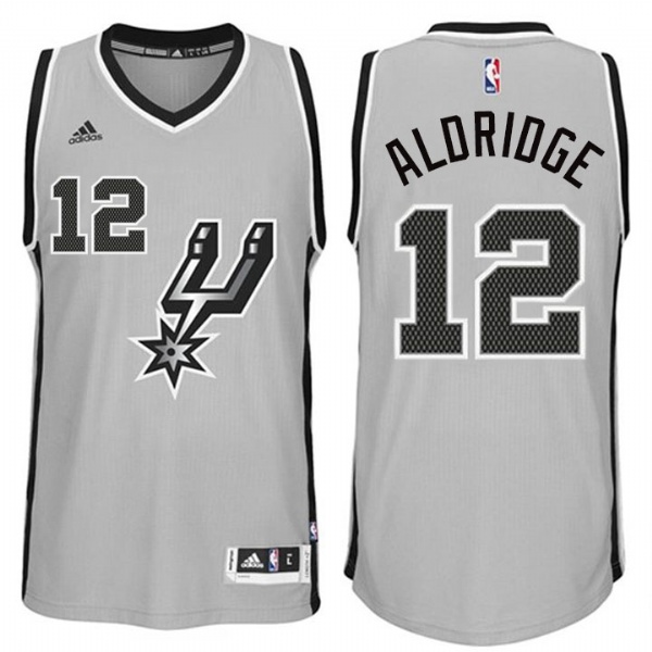 Men's  Spurs #12 LaMarcus Aldridge New Swingman Gray Jersey