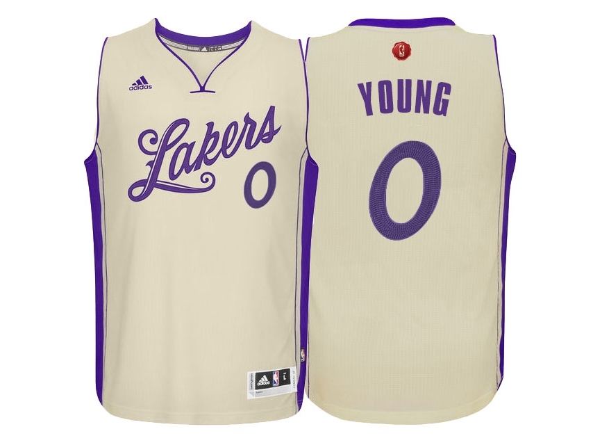 Lakers 2015 Christmas Day Swingman Cream Jersey