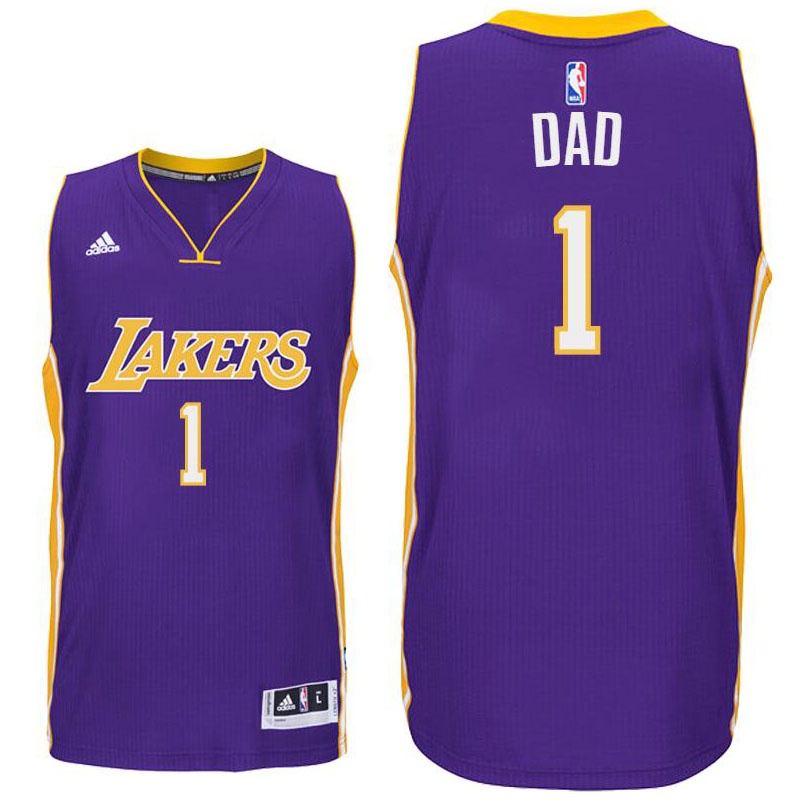 Men's  Father's Day Gift-Lakers #1 Dad Logo Swingman Jersey Purple