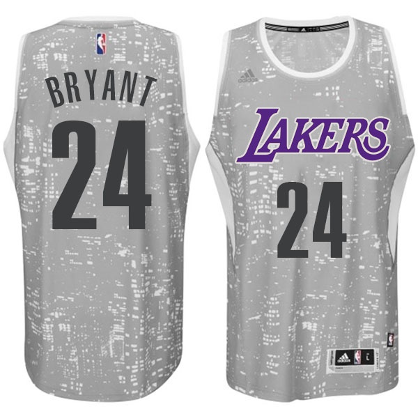 Men's  Los Angeles Lakers #24 Kobe Bryant City Jersey Light Grey