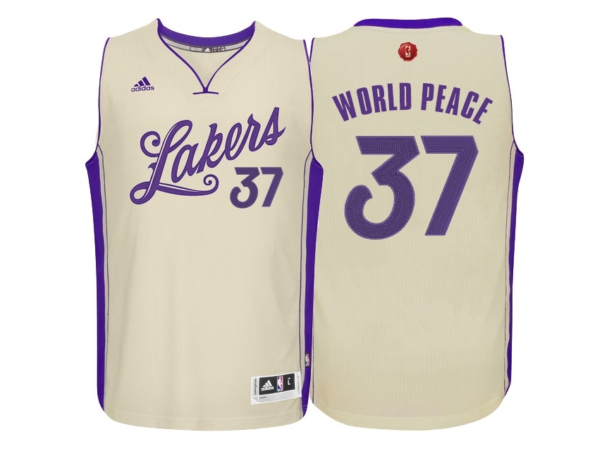 Lakers 2015 Christmas Day Swingman Cream Jersey