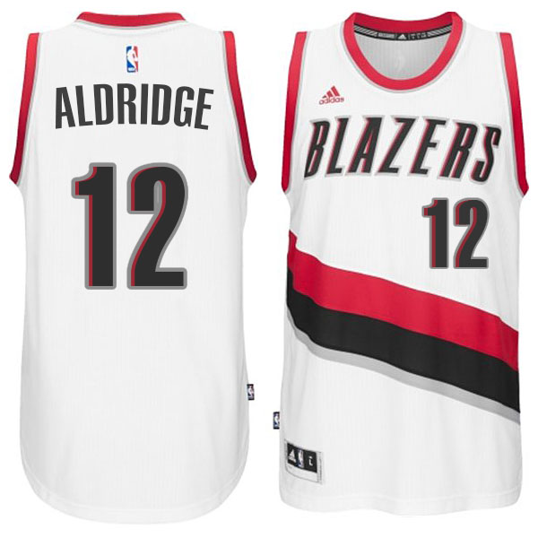 Men's  Lamarcus Aldridge Blazers #12 White New Swingman Jersey