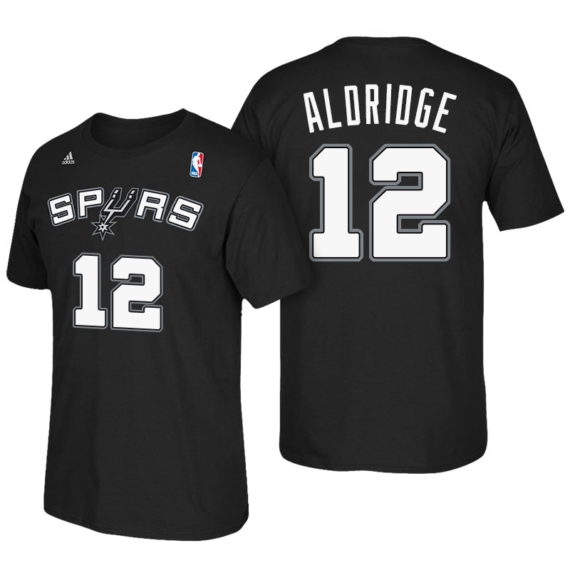 Men's  LaMarcus Aldridge San Antonio Spurs Black T-shirt