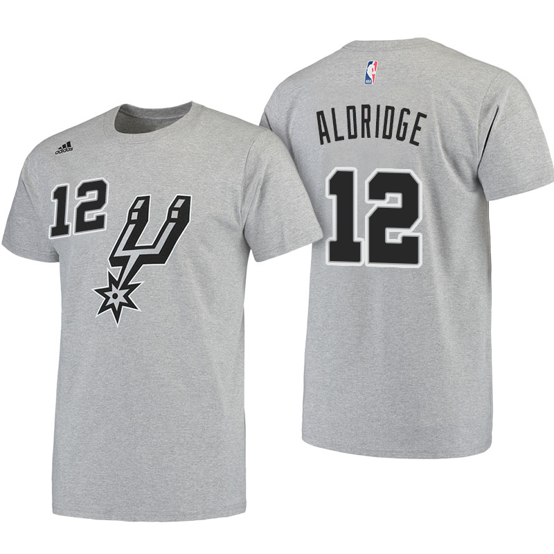 Men's  LaMarcus Aldridge San Antonio Spurs Gray T-shirt