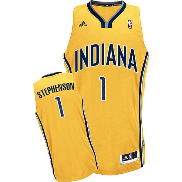 Men's  Indiana Pacers #1 Lance Stephenson Swingman Alternate Yellow Jersey