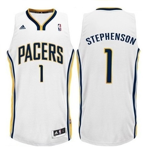 Men's  Indiana Pacers #1 Lance Stephenson White Swingman Jersey