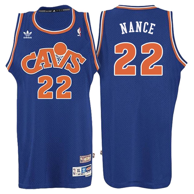 Men's Larry Nance Cleveland Cavaliers #22 Retired Player Blue Hardwood Classic Swingman Jersey