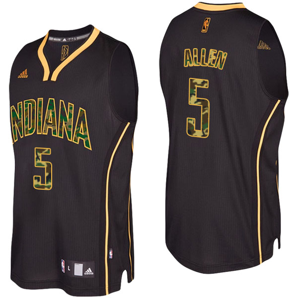 Men's  Lavoy Allen Indiana Pacers Camo Fashion Swingman Black Jersey