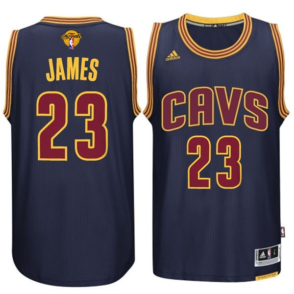 Men's  LeBron James Cavs 2015 Finals Navy Blue Jersey