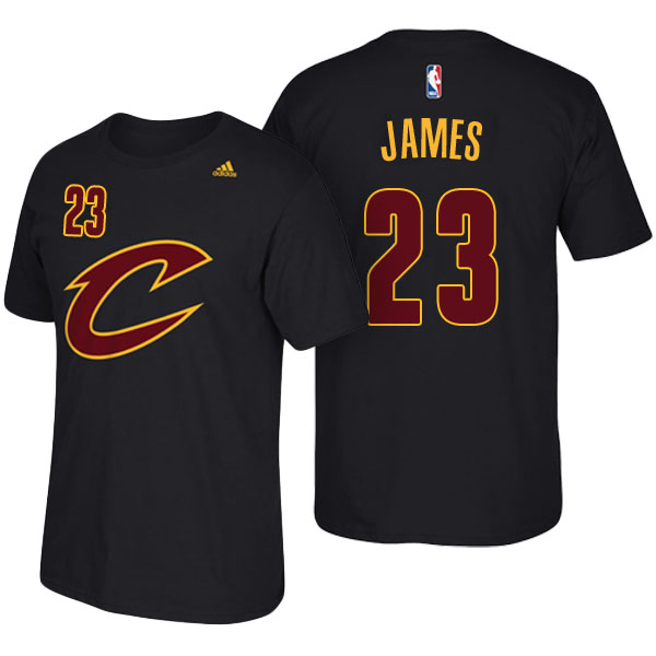 Men's  LeBron James Cleveland Cavaliers Net Number Black T-shirt