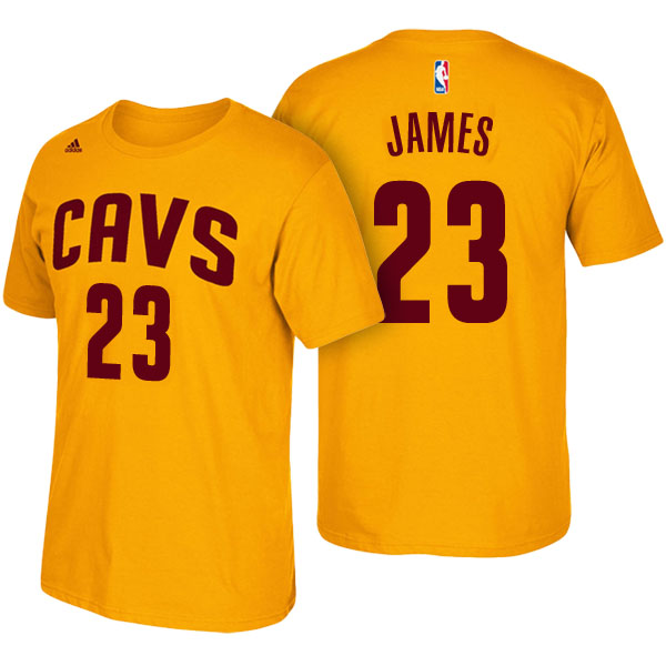 Men's  LeBron James Cleveland Cavaliers Net Number Gold T-shirt