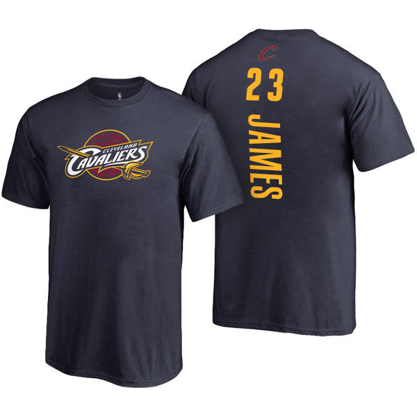 Men's  LeBron James Cleveland Cavaliers Backer Name and Number Navy T-shirt