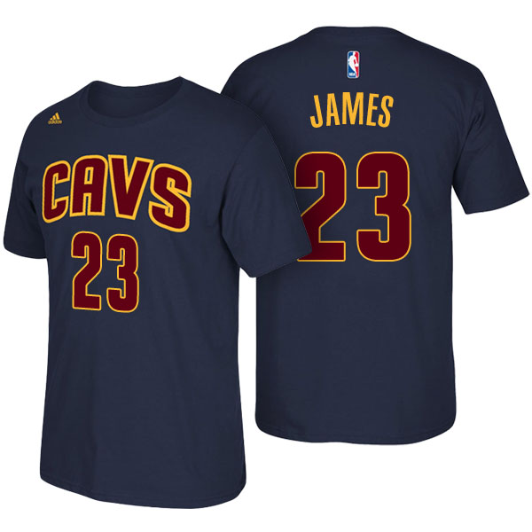 Men's  LeBron James Cleveland Cavaliers Net Number Navy T-shirt