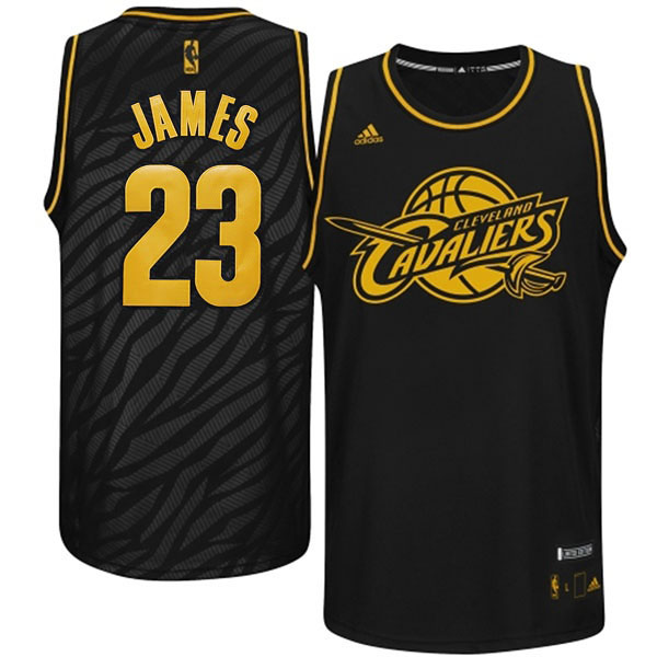 Men's LeBron James Cleveland Cavaliers #23 Precious Metals Fashion Swingman Limited Edition Black Jersey