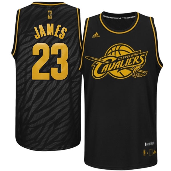 Men's  Cavaliers #23 Lebron James Precious Metals Swingman Black Jersey