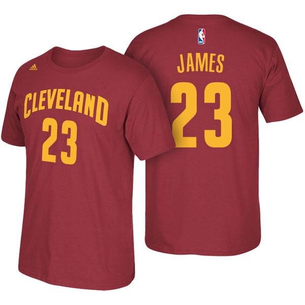 Men's  LeBron James Cleveland Cavaliers Net Number Red T-shirt