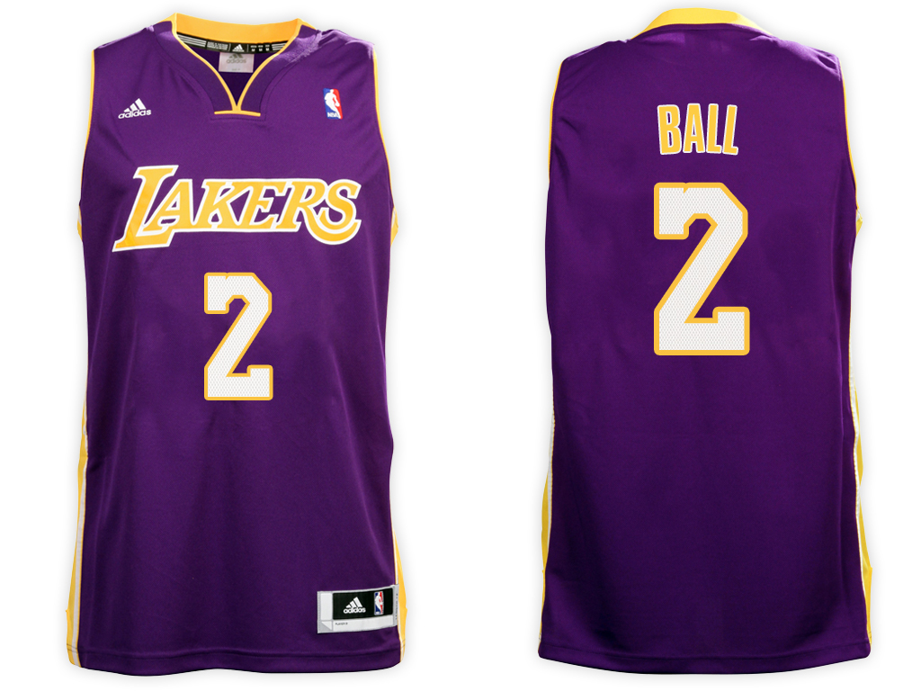 Men's Lonzo Ball NBA Swingman Road Purple Jersey