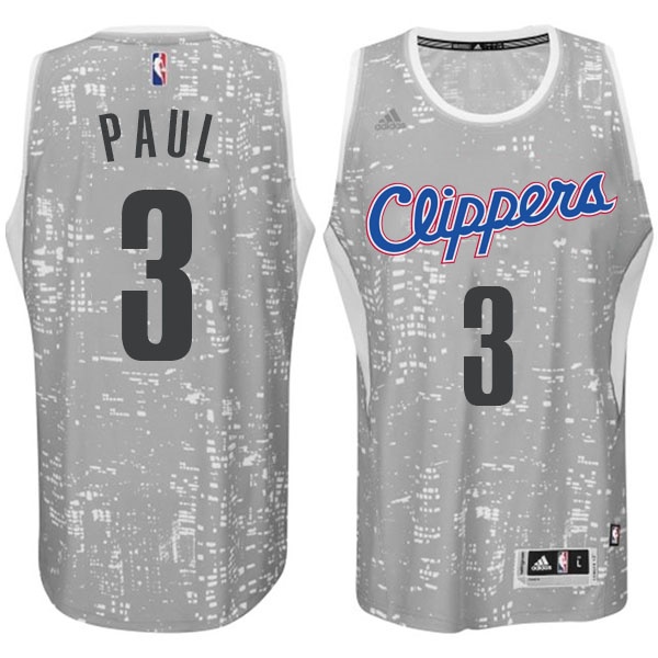 Men's  Los Angeles Clippers #3 Chris Paul City Lights Jersey Grey