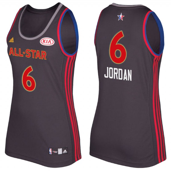 Women Los Angeles Clippers DeAndre Jordan 2017 All Star Charcoal Jersey