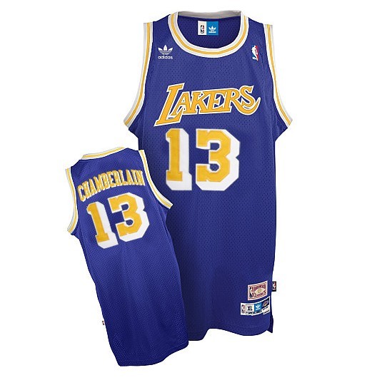 Men's  NBA Los Angeles Lakers #13 Wilt Chamberlain Soul Jersey