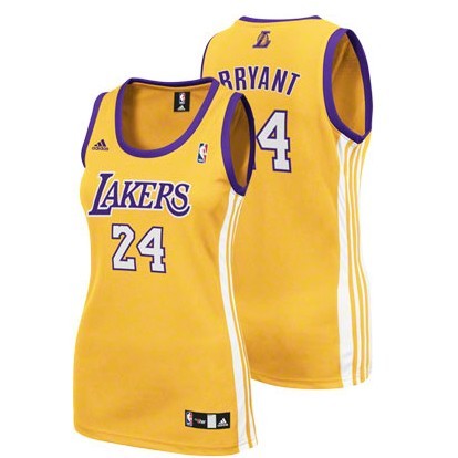  Los Angeles Lakers #24 Kobe Bryant Women's Yellow Jersey