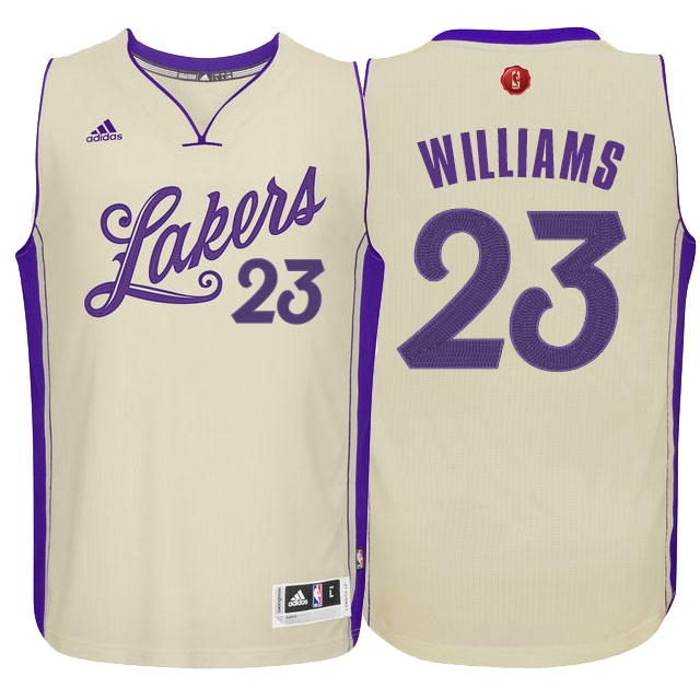 Men's  Los Angeles Lakers #23 Lou Williams Cream 2015 Christmas Day Swingman Jersey