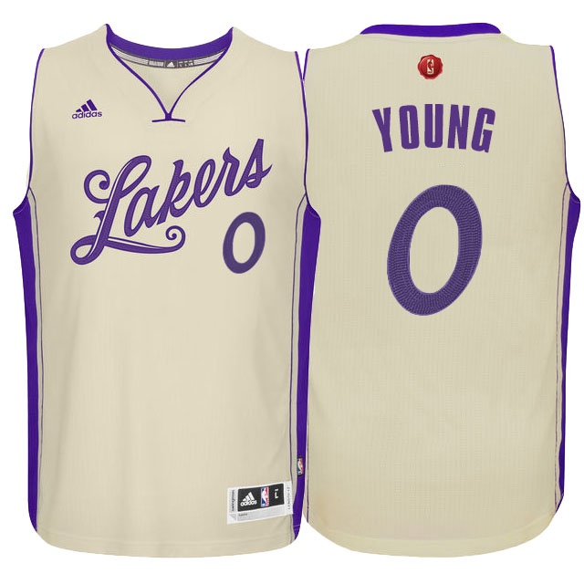 Lakers #0 Nick Young 2015 Christmas Jersey Cream